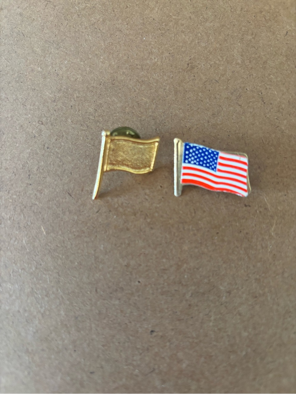 American Flag and Gold Flag Lapel Pin Set - Red, White, Blue, Gold